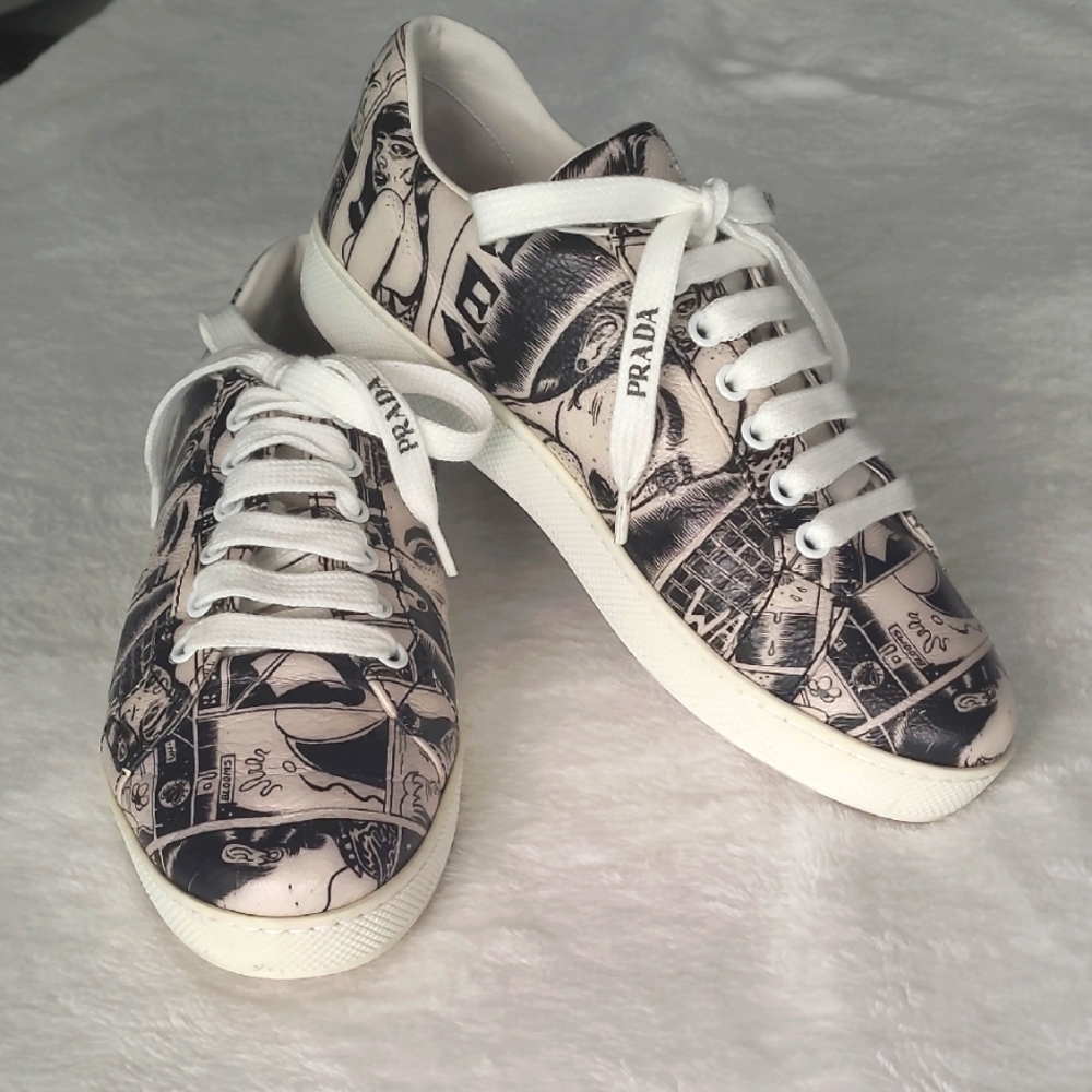 Prada Grafitti Print Sneakers